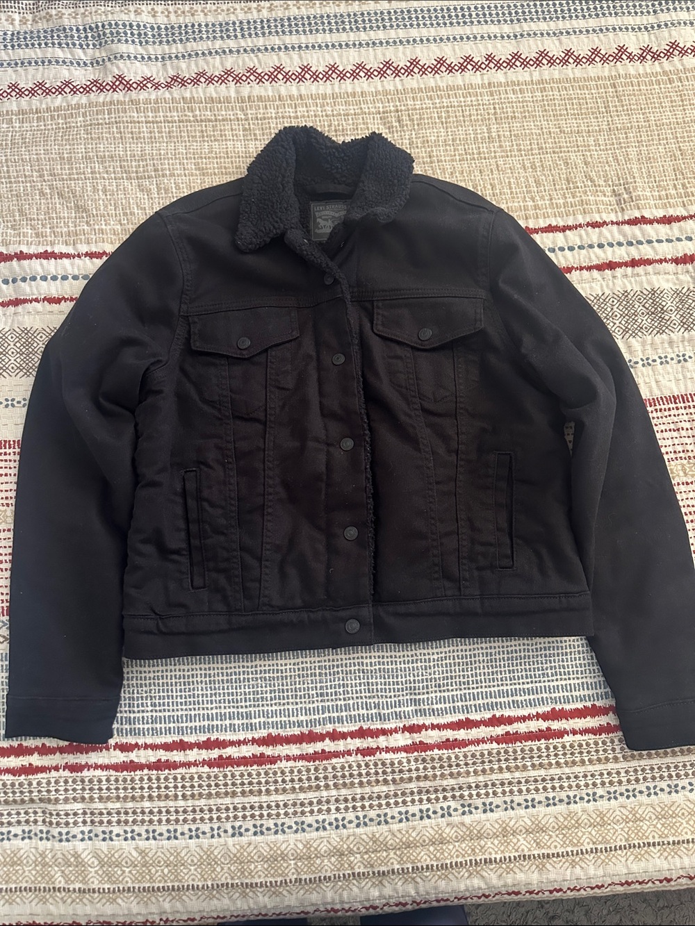 Levi's Black Sherpa-Lined Trucker Jacket